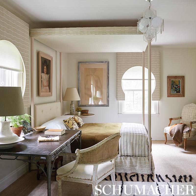 Schumacher Lines Ivory Fabric