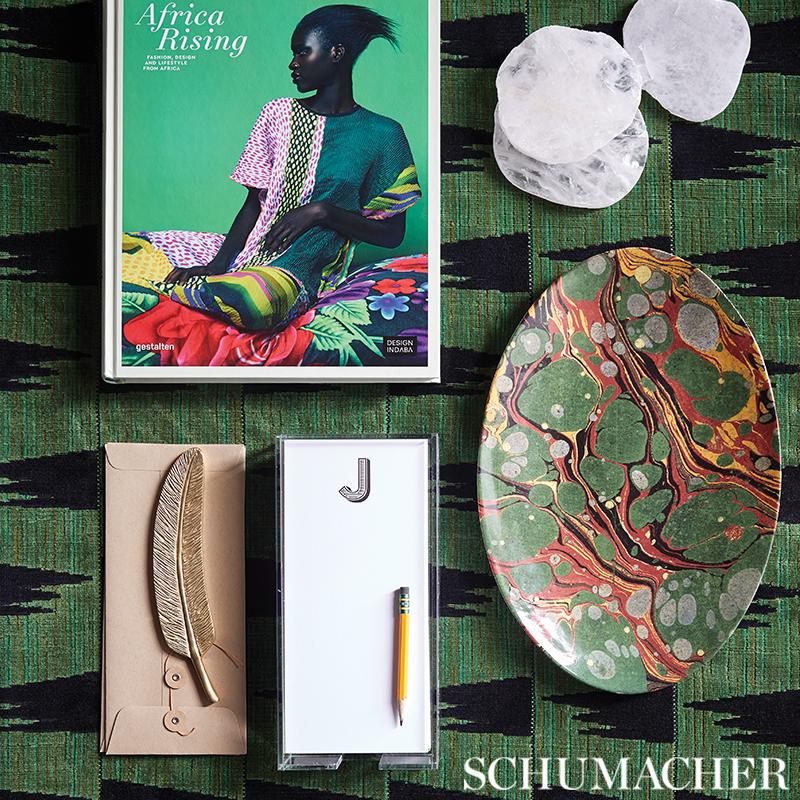 Schumacher Tutsi Green Fabric