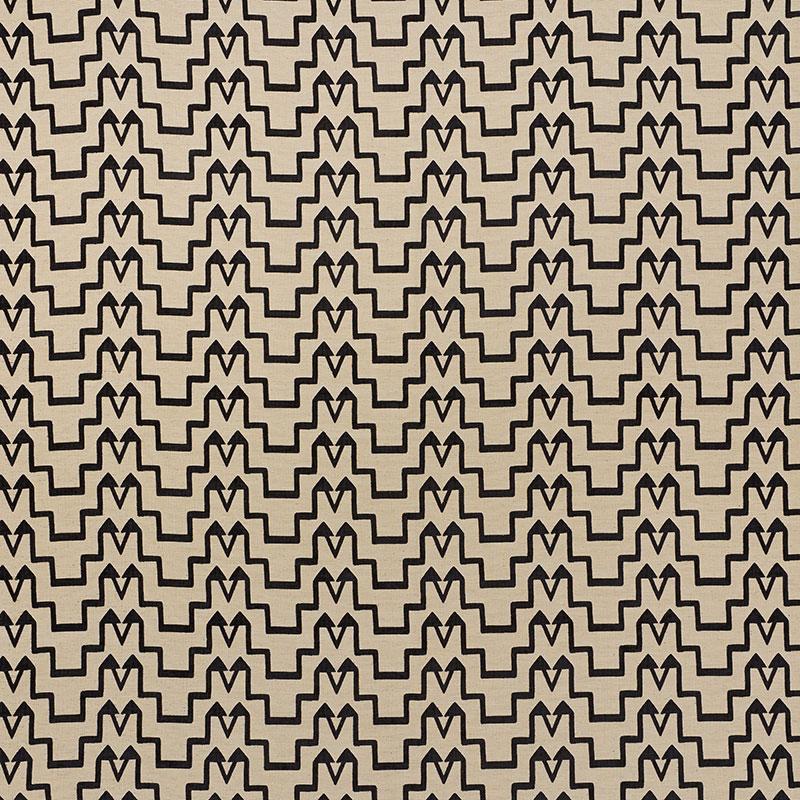 Schumacher Turkish Step Black/Natural Fabric