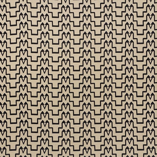 Schumacher Turkish Step Black/Natural Fabric