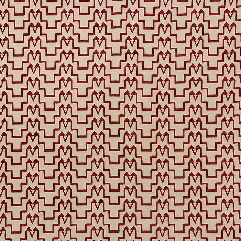 Schumacher Turkish Step Red/Natural Fabric