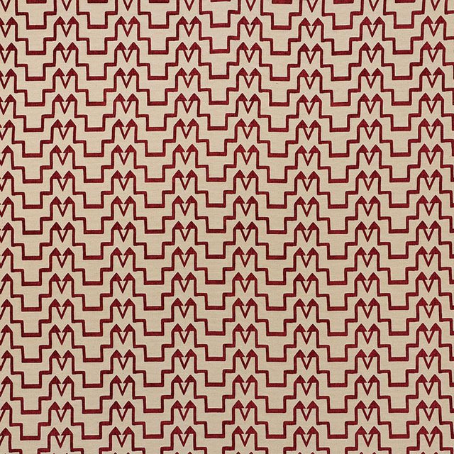 Schumacher Turkish Step Red/Natural Fabric