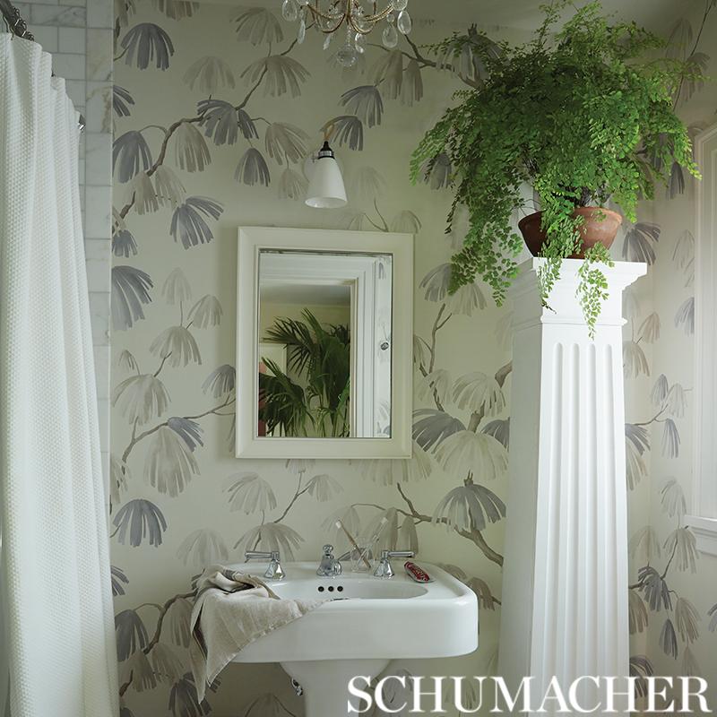 Schumacher Weeping Pine Neutral Wallpaper