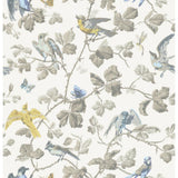 Cole & Son WINTER BIRDS YELLOW & GREY Wallpaper