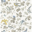 Cole & Son WINTER BIRDS YELLOW & GREY Wallpaper