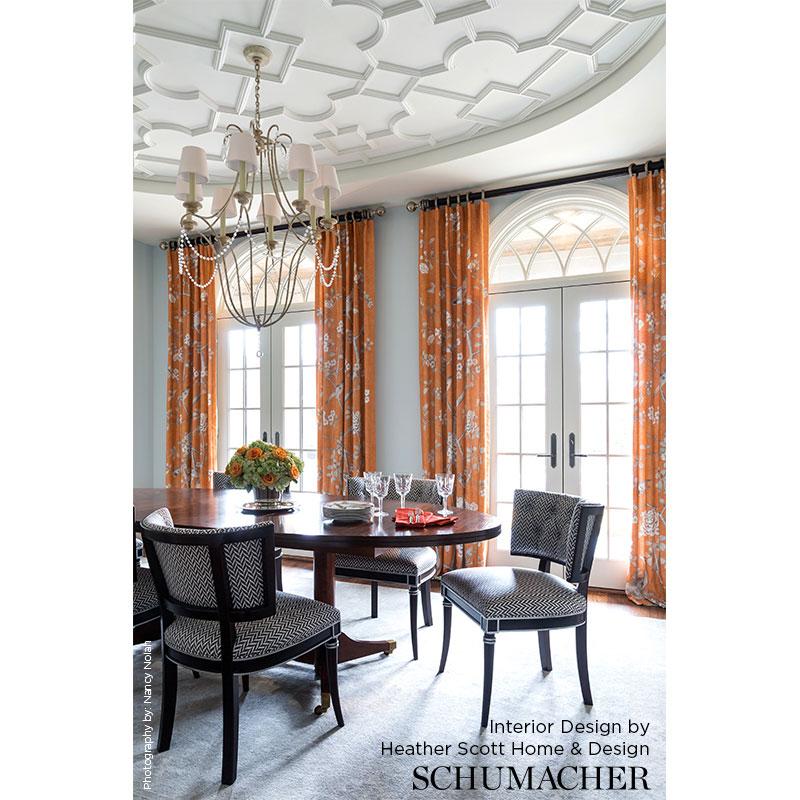 Schumacher Chinois Palais Tangerine Fabric