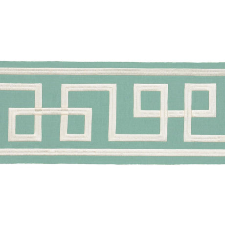 Schumacher Octavius Tape Aqua Marine Trim