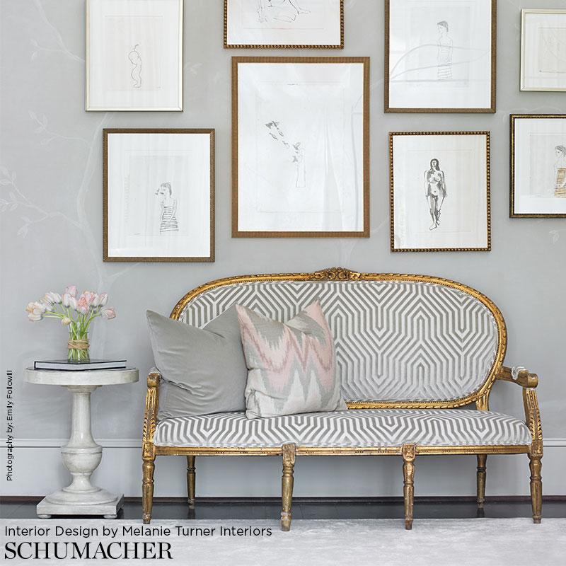 Schumacher Bargello Blush Conch Fabric