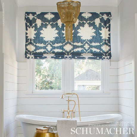Schumacher Garden Of Persia Bleu Marine Fabric
