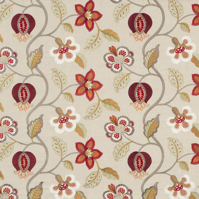 G P & J Baker ELVASTON RED/IVORY Drapery Fabric