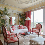 Schumacher Vientiane Ikat Coral Fabric