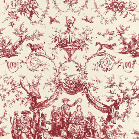 Schumacher Le Couronnement De La Rosiere Rouge Fabric