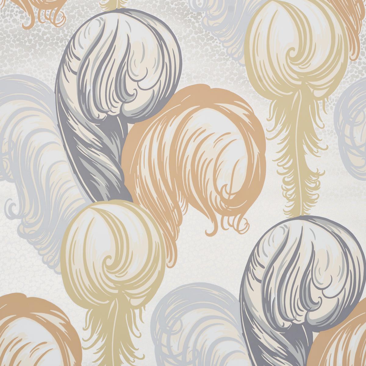 Schumacher Plumes Champagne Wallpaper