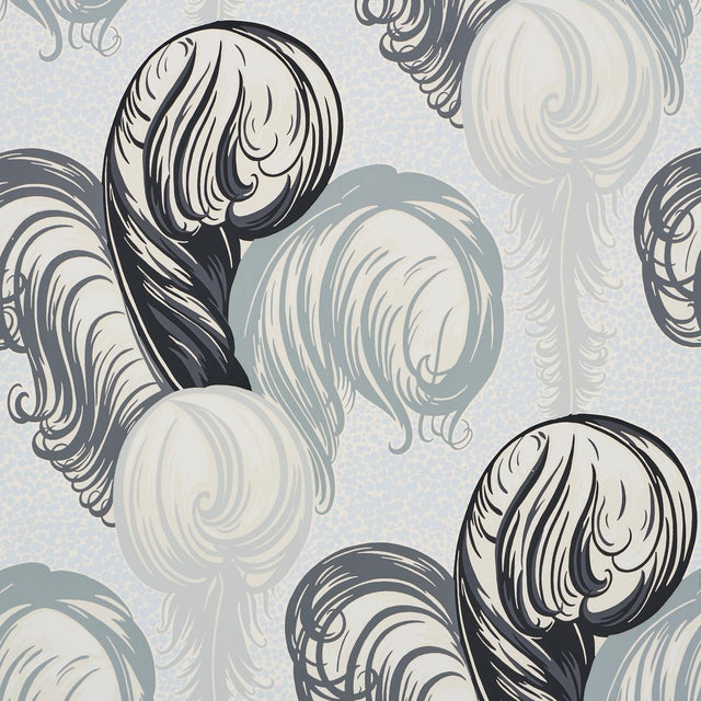 Schumacher Plumes Grisaille Wallpaper
