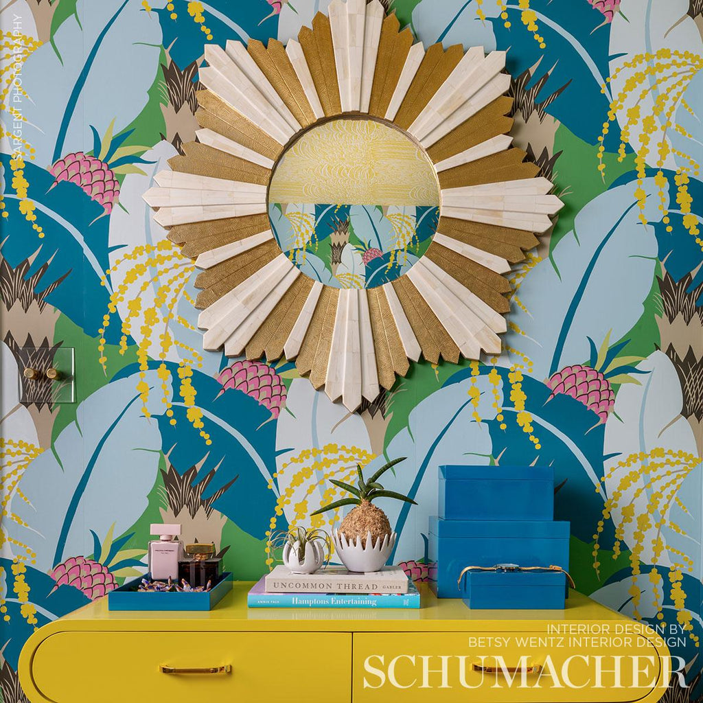 Schumacher Ananas Peacock Wallpaper