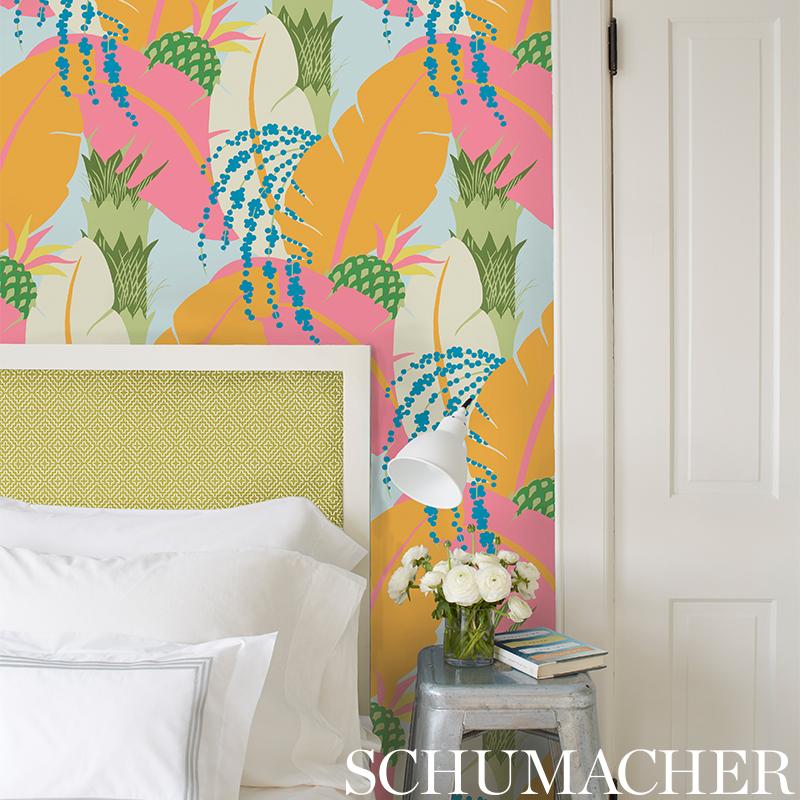 Schumacher Ananas Neutral Wallpaper