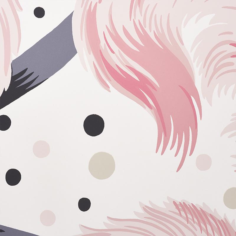 Schumacher Plumes Et Rubans Blush Wallpaper