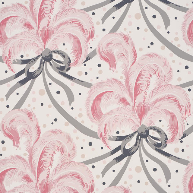 Schumacher Plumes Et Rubans Blush Wallpaper