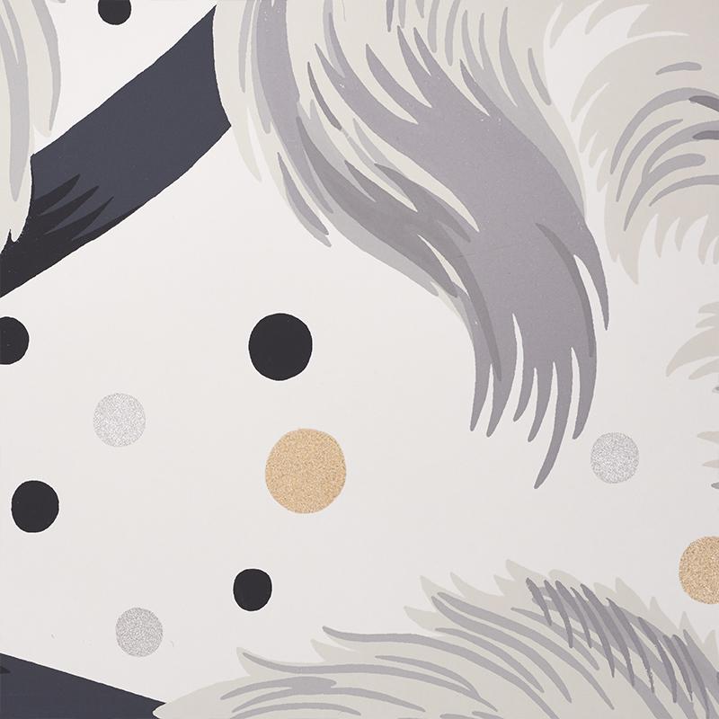 Schumacher Plumes Et Rubans Champagne Wallpaper