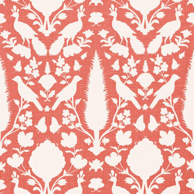 Schumacher Chenonceau Coral Fabric