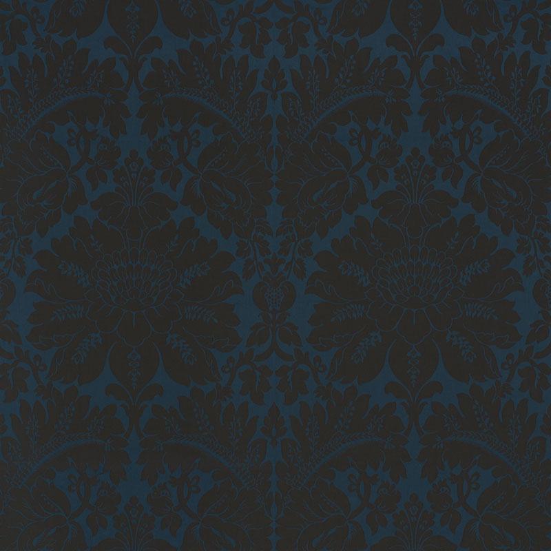 Schumacher Maggiore Damasco Midnight Fabric