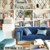 Schumacher Maggiore Damasco Midnight Fabric