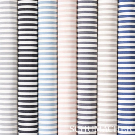 Schumacher Brigitte Stripe Charcoal Fabric
