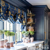 Schumacher Blue Room Lampas Blue Fabric