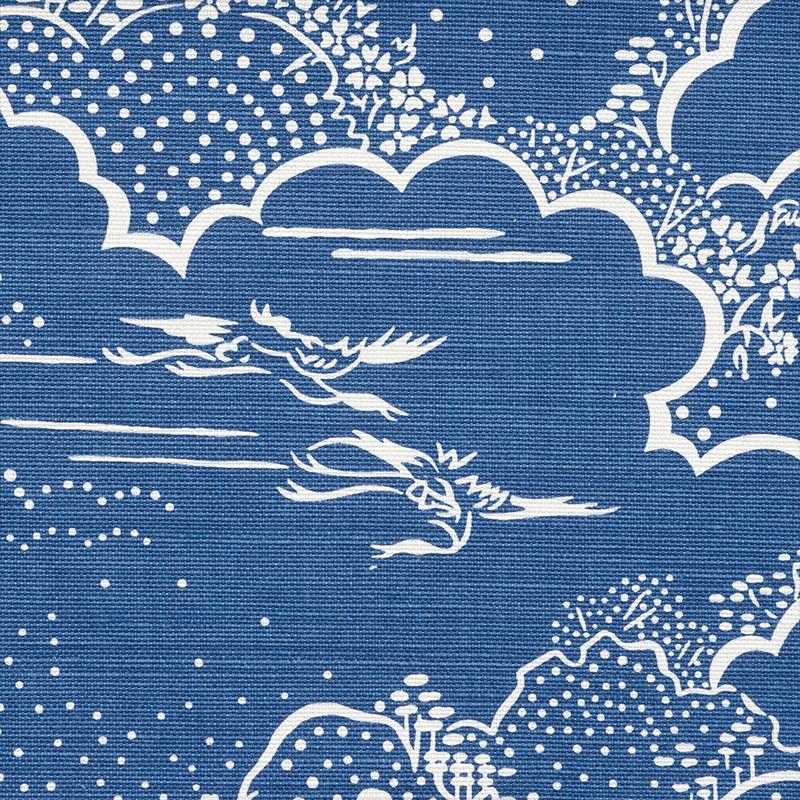 Schumacher Kumo Village Blue Fabric