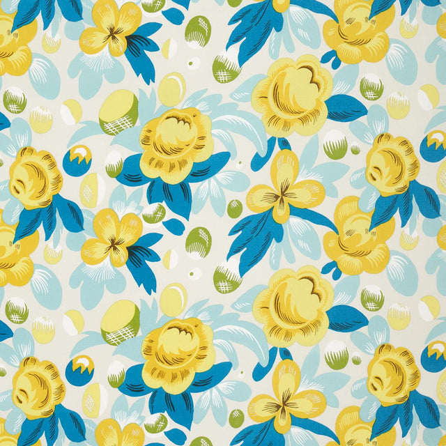 Schumacher Juin Citron & Peacock Fabric