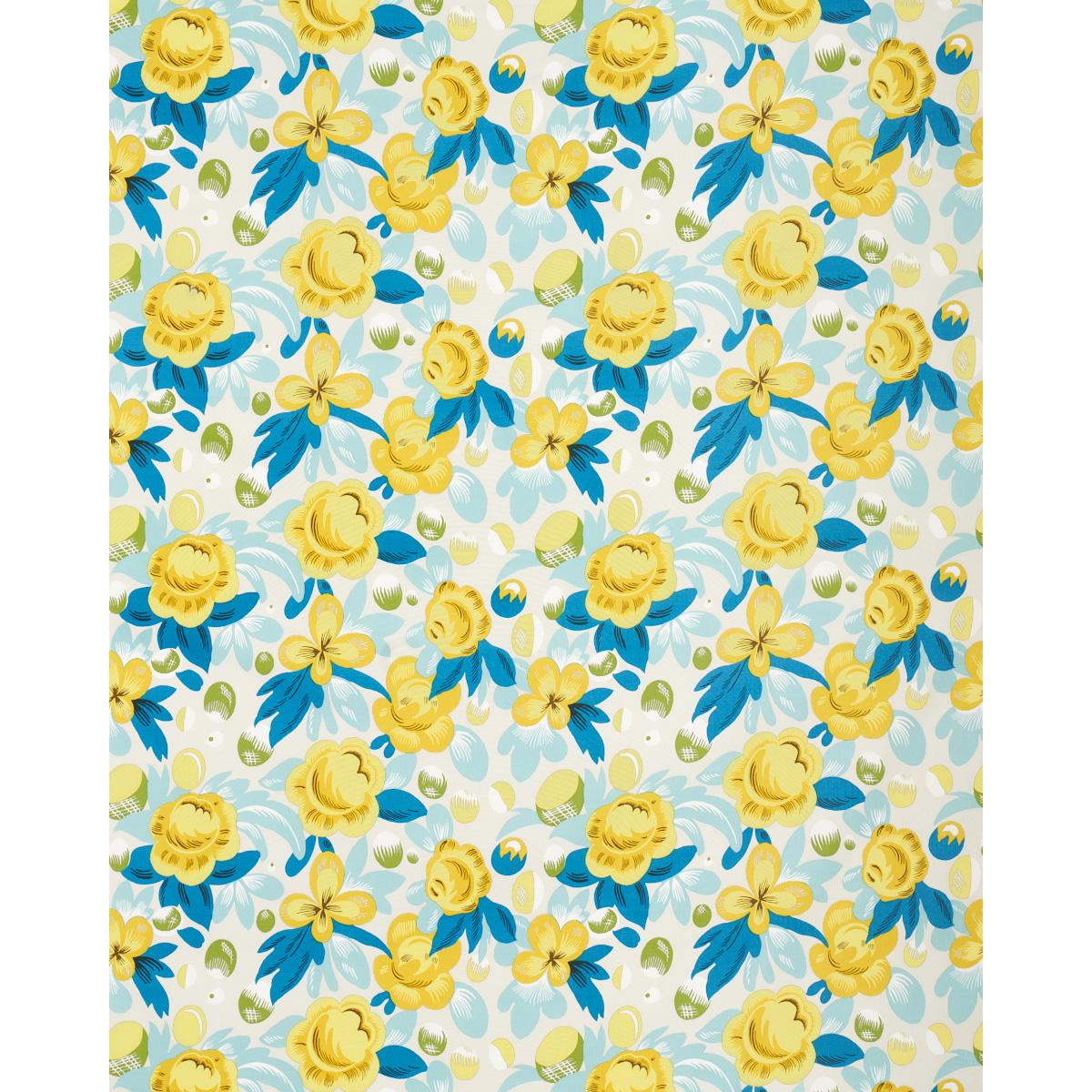 Schumacher Juin Citron & Peacock Fabric