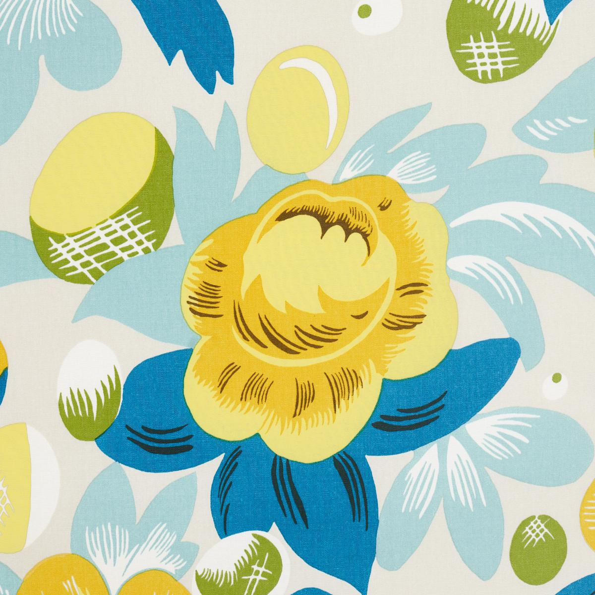 Schumacher Juin Citron & Peacock Fabric