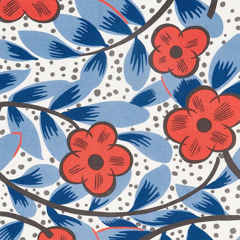 Schumacher Cocarde Espagnole Red & Blue Fabric
