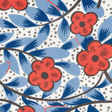 Schumacher Cocarde Espagnole Red & Blue Fabric