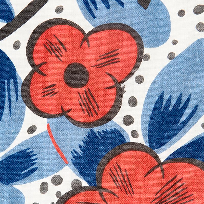 Schumacher Cocarde Espagnole Red & Blue Fabric