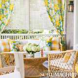 Schumacher Magnolias Citron & Peacock Fabric
