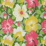 Schumacher Magnolias Poppy & Yellow Fabric