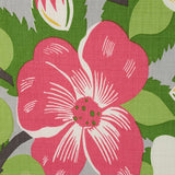 Schumacher Magnolias Poppy & Yellow Fabric