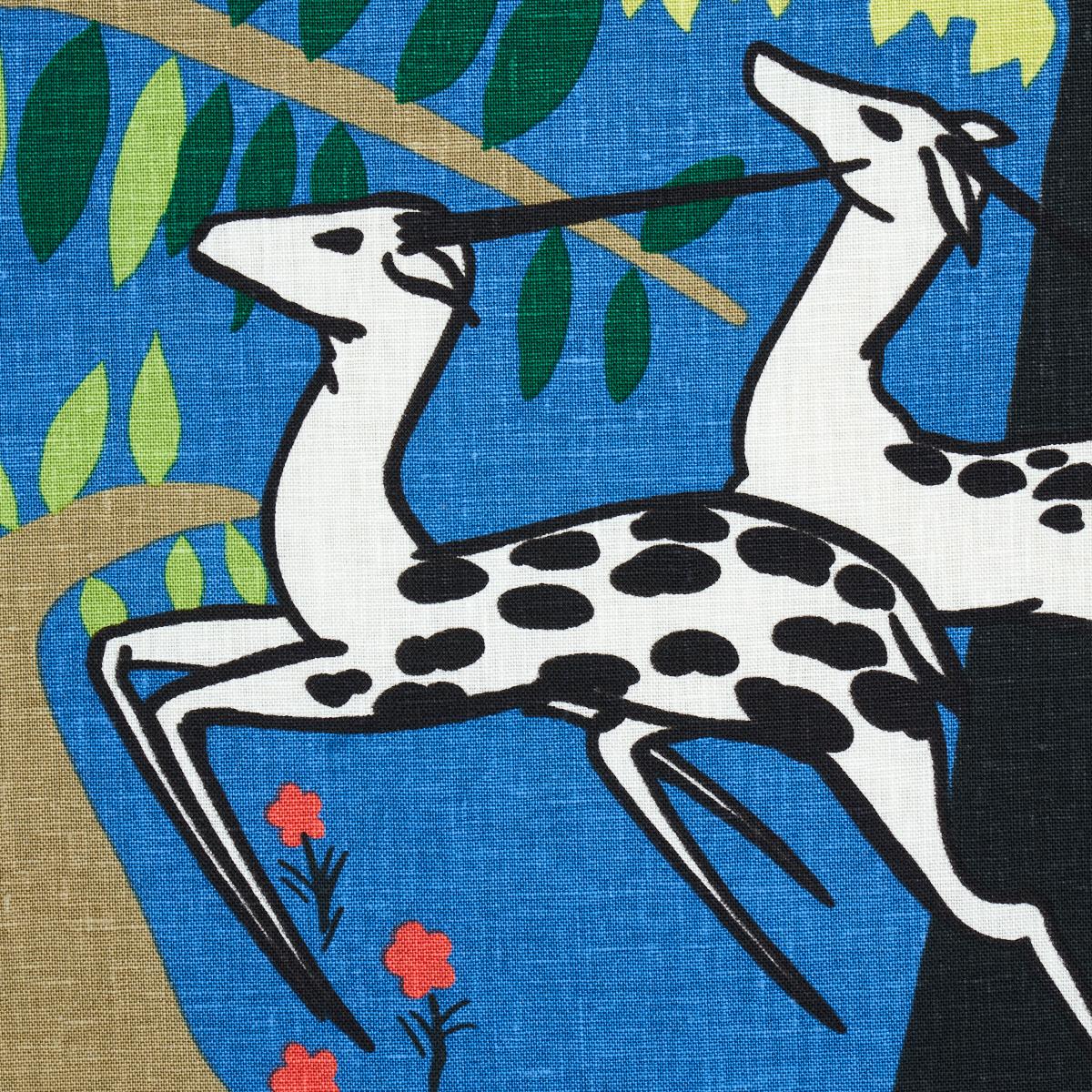 Schumacher Antelopes Cobalt Fabric