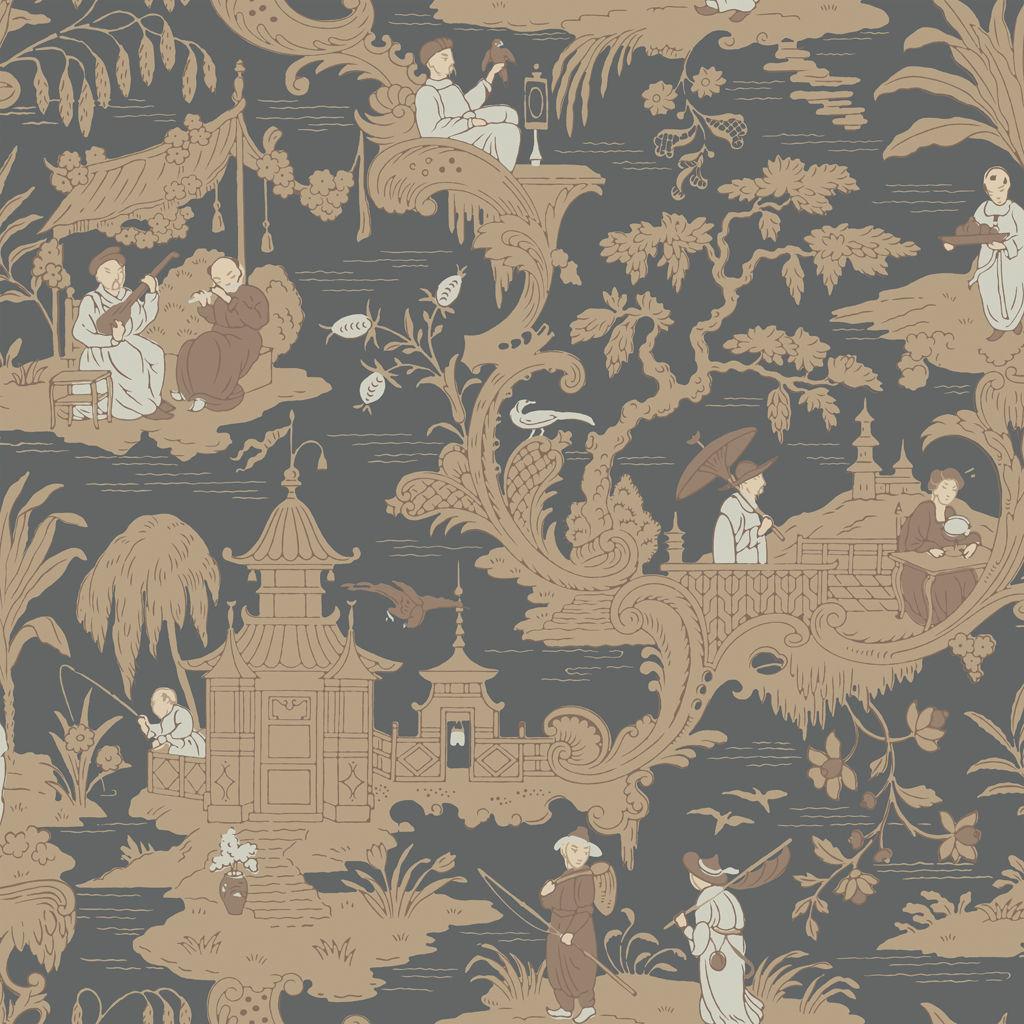 Cole & Son CHINESE TOILE CHARCOAL Wallpaper