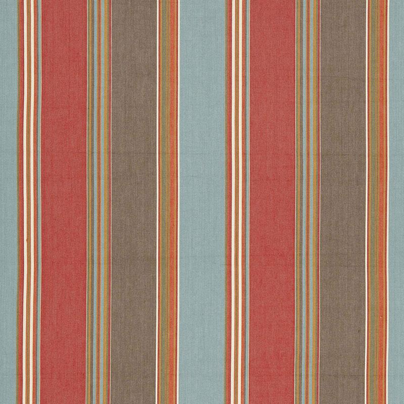 Schumacher Addison Cotton Stripe Red Earth Fabric