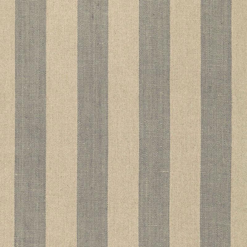 Schumacher Augustin Linen Stripe Steel / Linen Fabric