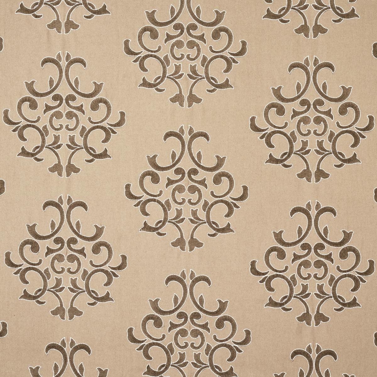 Schumacher Byron Embroidered Wool Buckskin Fabric