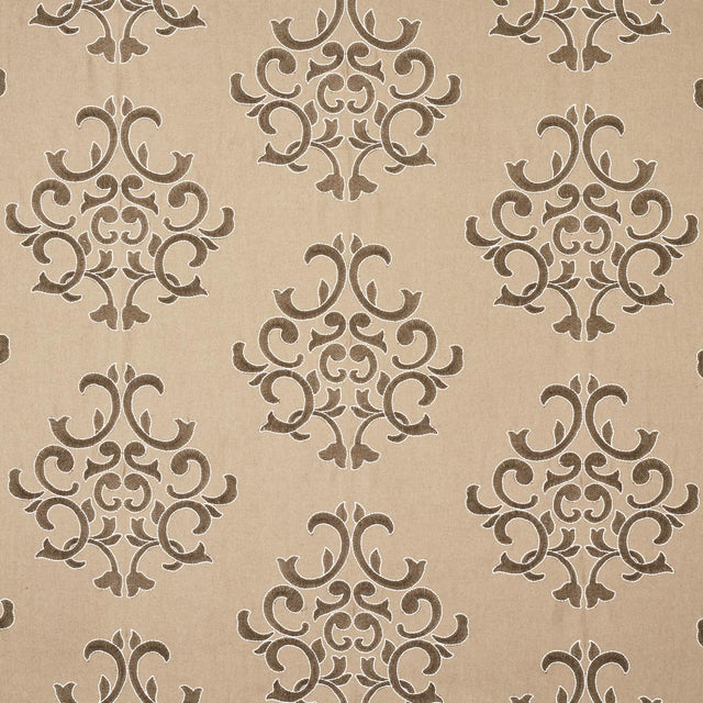 Schumacher Byron Embroidered Wool Buckskin Fabric