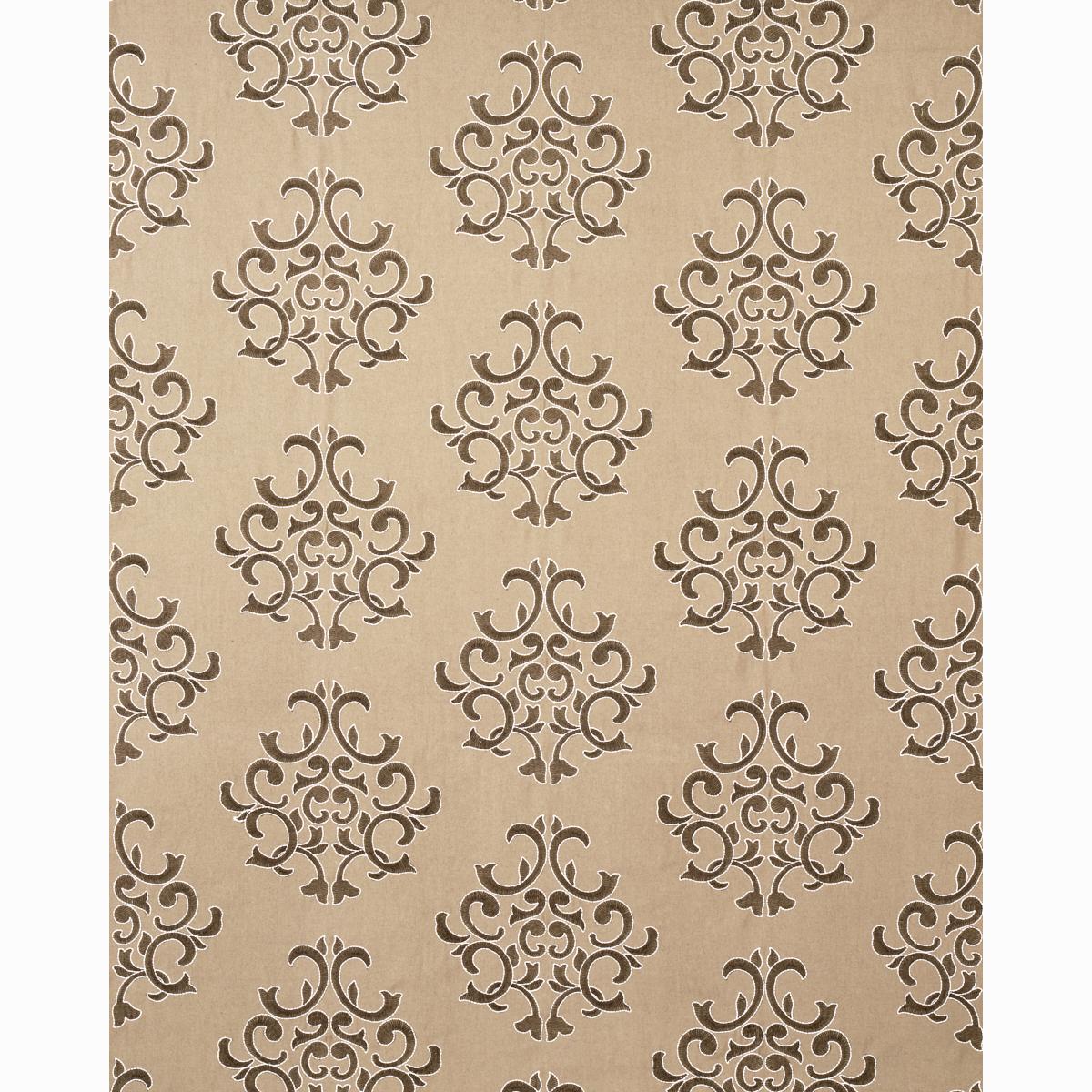 Schumacher Byron Embroidered Wool Buckskin Fabric