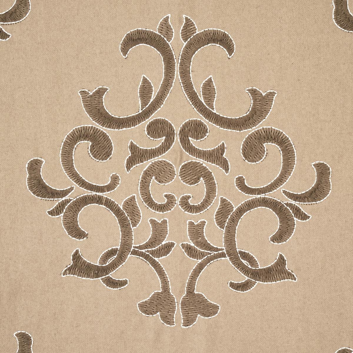Schumacher Byron Embroidered Wool Buckskin Fabric