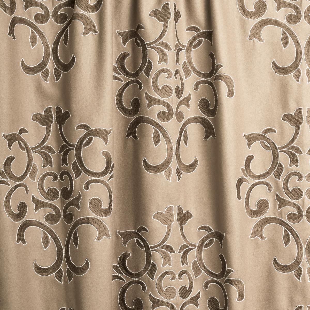 Schumacher Byron Embroidered Wool Buckskin Fabric