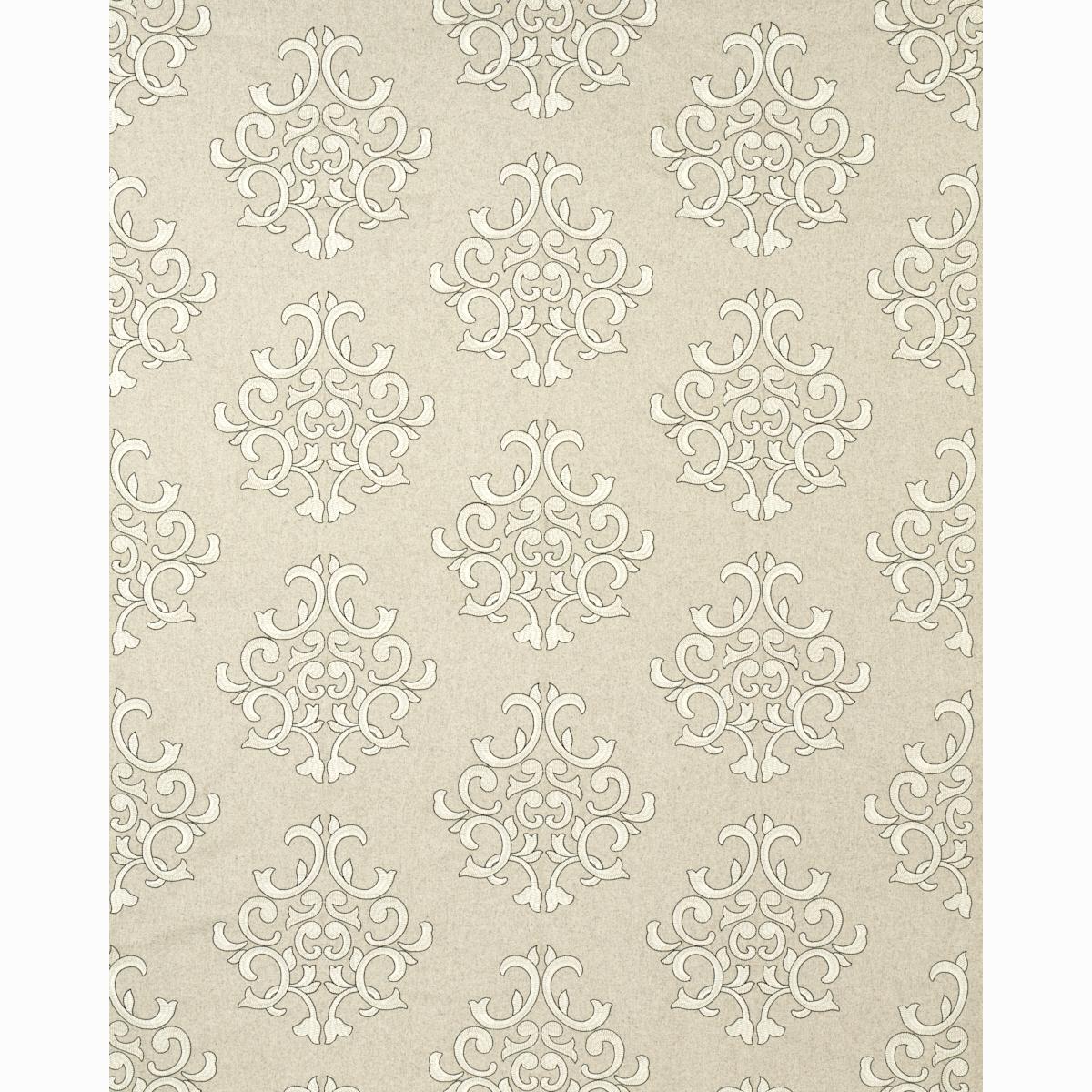 Schumacher Byron Embroidered Wool Oat Fabric
