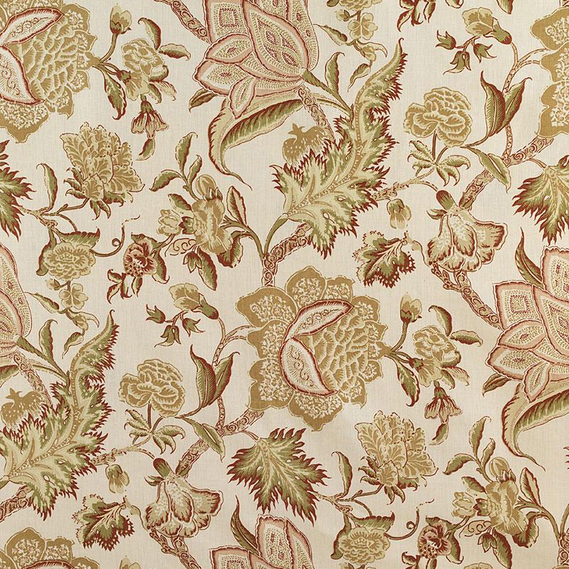 Schumacher Ceylon Floral Vine Antique Fabric
