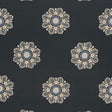 Schumacher Chennai Linen Embroidery Midnight Fabric